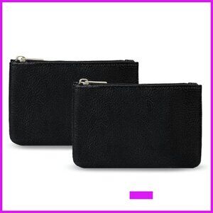 PU Leather Coin Purse Mini Zipper Change Wallet Portable Elegant Minimal